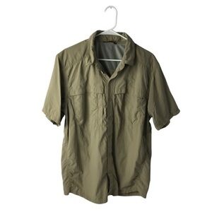 The North Face Mens Green Button Down Short Sleeve Shirt Men size Large